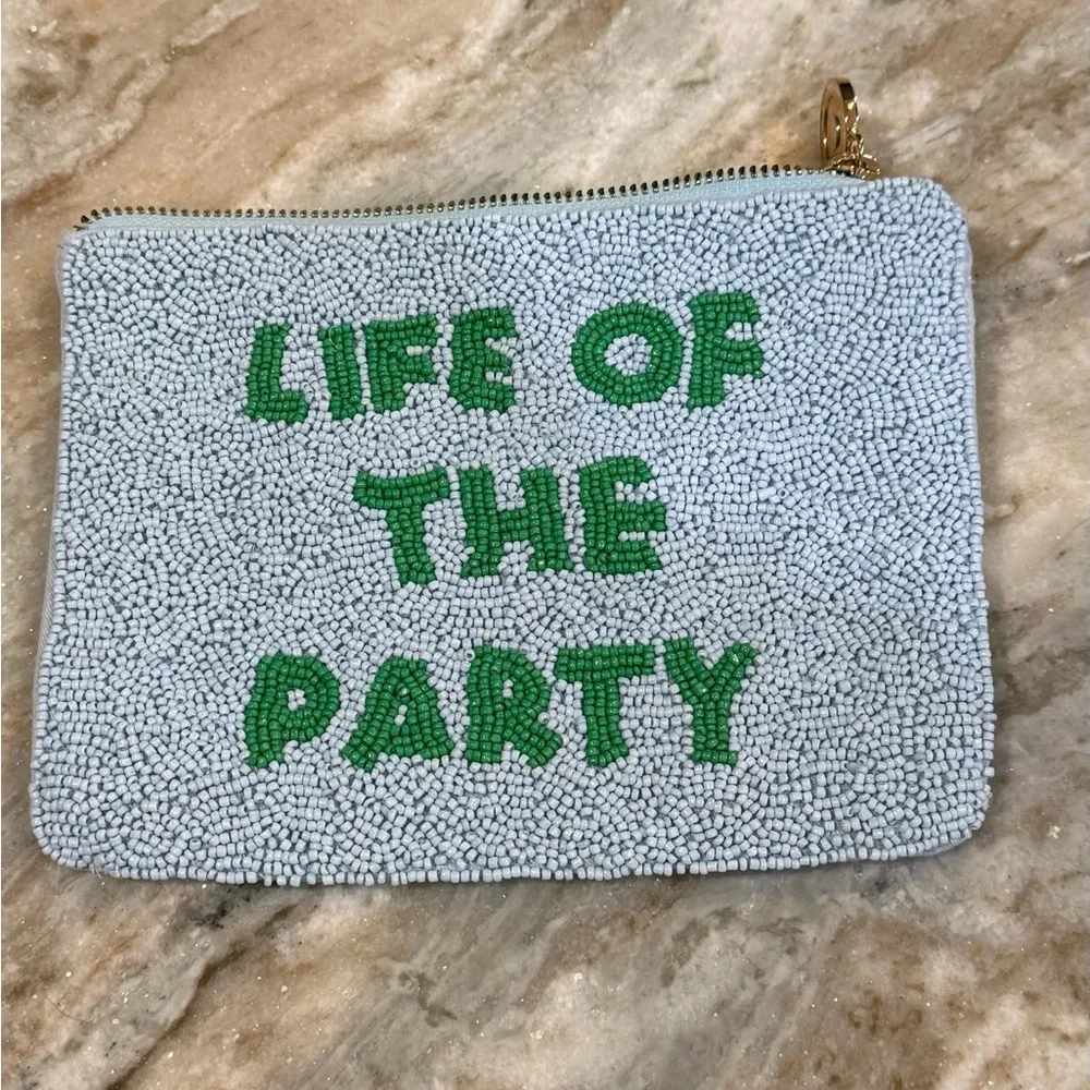 KATE SPADE x Target Life of the Party Beaded Clutch- York Blue/ Green - Picture 3 of 7